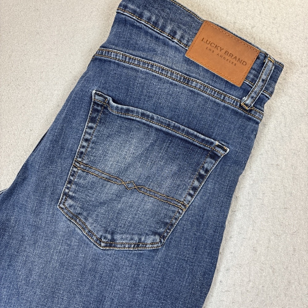 Lucky Brand 410 Athletic Straight Jeans Men‎ 36x30 Medium Wash Distressed